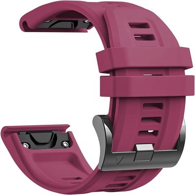 CZKE 22mm Strap For Garmin Fenix 7/Fenix 7 Solar/Fenix 7 Sapphire Solar/Fenix 6 GPS/Fenix 6 Pro GPS/Fenix 6 Sapphire GPS/Fenix 5/Fenix 5 Plus (Color : Sangria)