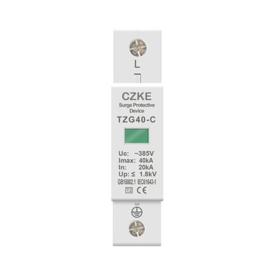 XNWKF AC SPD 1P 40KA House Surge Protector Protection Protective Low-Voltage Arrester Device 275V 385V (Color : White, Size : 30-60KA-385V)