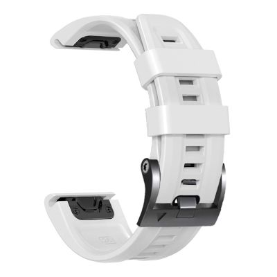 KAPPDE 26 22MM Silicone Quick Release Watchband Strap For Garmin Fenix 7X 7 6 6X Pro 5X 5Plus 3HR Smartwatch Easyfit Wristband Bracelet (Color : White, Size : 26mm Fenix 6X 6X Pro)