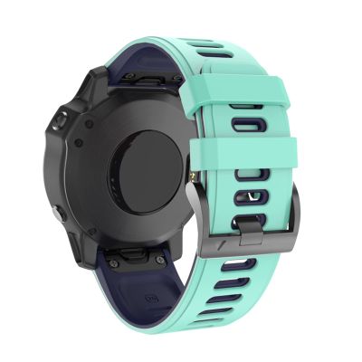 BUDAY Quick Release Watchband Strap For Garmin Fenix 7 7X 6X Pro Watch Easyfit Wrist Band For Fenix 6 Pro For Garmin Fenix 5X 5 Watch (Color : Teal Blue, Size : 26mm Fenix 7X)