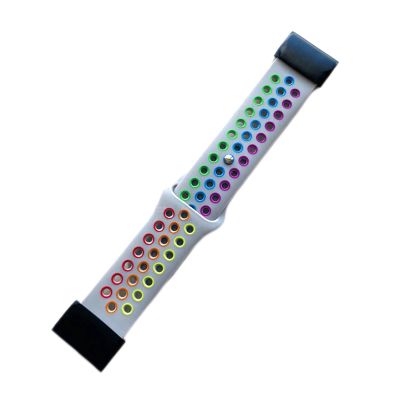 BUDAY 22 26mm Silicone Watch Band Easy Quick Fit Strap For Garmin Fenix 7 7X /3HR/Fenix 5X/Fenix 5X Plus/S60/D2/MK1/Fenix 5/Fenix 5 Plus (Color : Gray rainbow, Size : Fenix 5 5Plus)