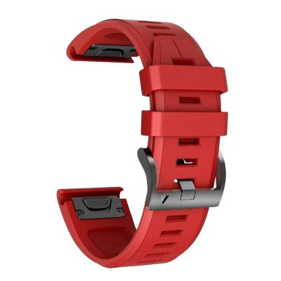 BCMCBV 26 22mm Silicone Watchband for Garmin Fenix 6X 6Pro Watch Quick Release Easy fit Wrist Band Strap For Fenix 5X 5Plus Accessories (Color : Red, Size : 22mm Fenix 6 6Pro)