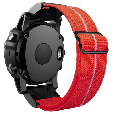 AXTI 22mm 26mm Nylon Quick Release Watchband Strap for Garmin Fenix 6 6X Pro Fenix 5 5X plus 3 3HR Forerunner 935 945 D2 Bravo Watch (Color : Red, Size : For Approach S60 S62)