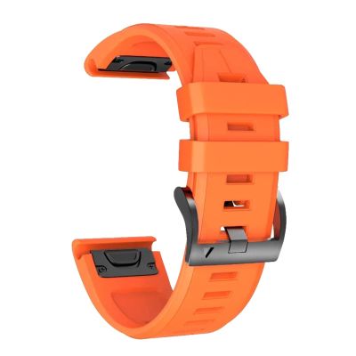 MURVE 26 22mm Silicone Watchband for Garmin Fenix 6X 6Pro Watch Quick Release Easy fit Wrist Band Strap For Fenix 5X 5Plus Accessories (Color : Orange, Size : 22mm Fenix 5 5Plus)