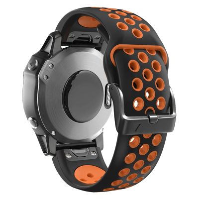 AXTI Sport Silicone Watchband For Garmin Fenix 7X 7 6X 6 Pro 5X 5Plus S60 935 Quick Release 22 26mm Wrist Strap (Color : Black Orange, Size : Forerunner 935 945)