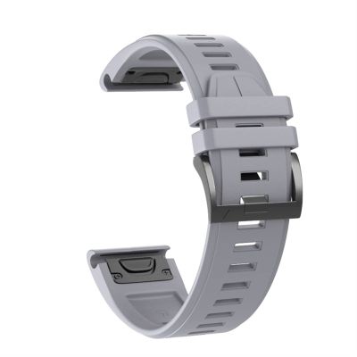 BUDAY 26 22 20MM Watchband Strap for Garmin Fenix 7x Fenix 7Fenix 7s Smart Watch Quick Release Silicone Easyfit Wrist Strap (Color : Grey, Size : 20mm Fenix 7s)