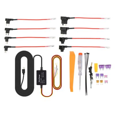 Acouto Dash Cam Hardwire Kit, 12V28V to 5V Car Dash Camera Power Cord USB Adapter Overheating for Mirror Cam Navigator Detector ()