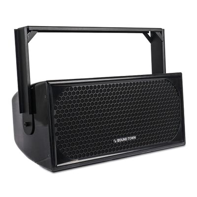 Sound Town TITAN-FG210B 2-Way Dual 10" IP55 Weatherproof Fiberglass Full-Range Loudspeaker with U-Bracket for Outdoor Installation, Black