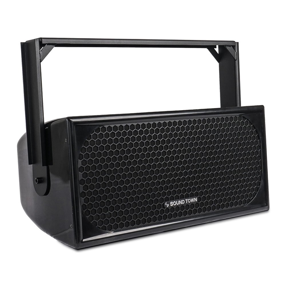 Sound Town TITAN-FG210B 2-Way Dual 10" IP55 Weatherproof Fiberglass Full-Range Loudspeaker with U-Bracket for Outdoor Installation, Black