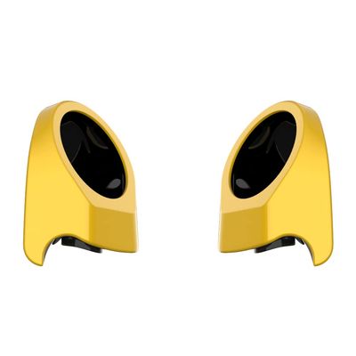 Advanblack Chrome Yellow Tour Trunk Pack Speaker Pods 6.5" Rear Audio Housing Color Matched Fit Harley King Tour Trunk Pack