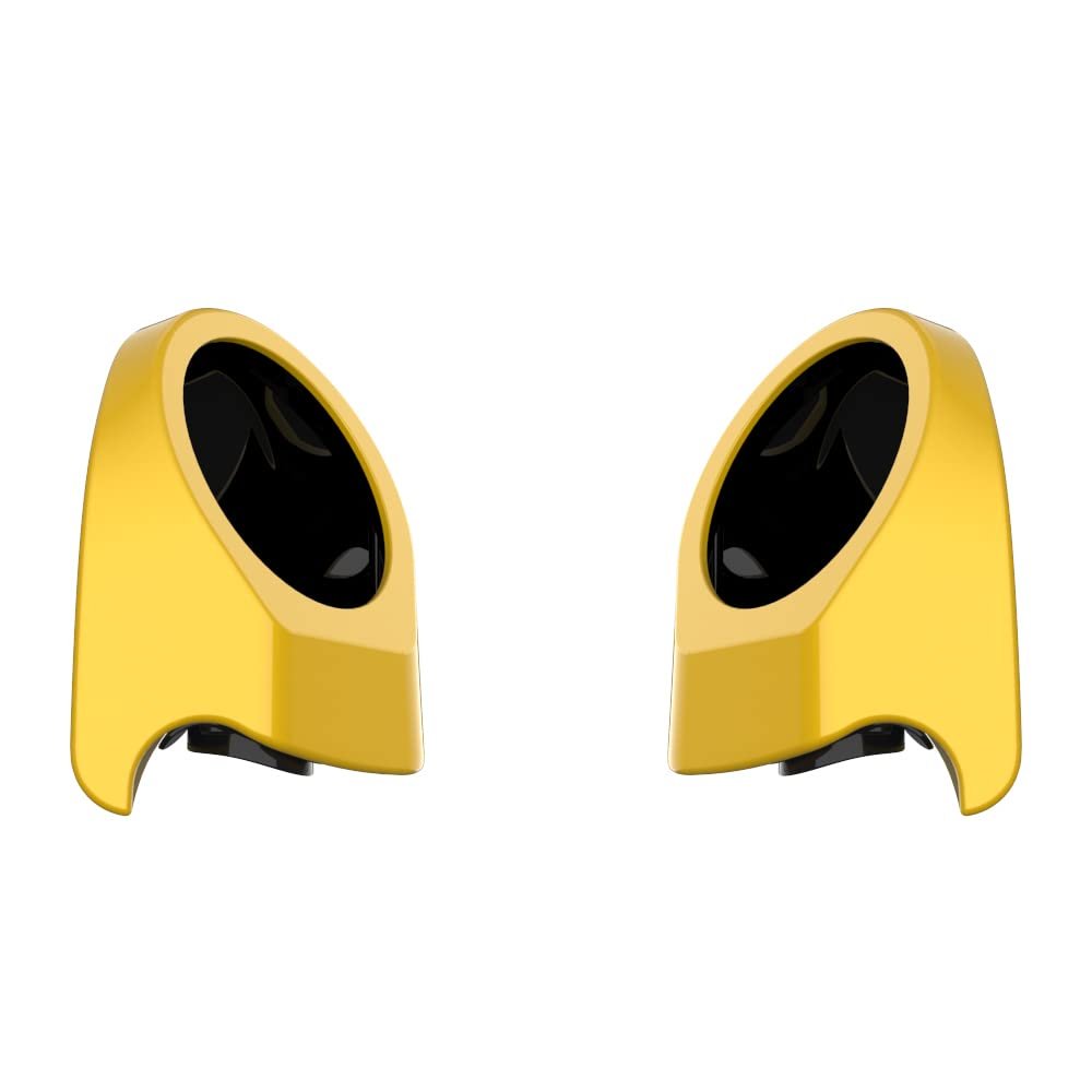 Advanblack Chrome Yellow Tour Trunk Pack Speaker Pods 6.5" Rear Audio Housing Color Matched Fit Harley King Tour Trunk Pack
