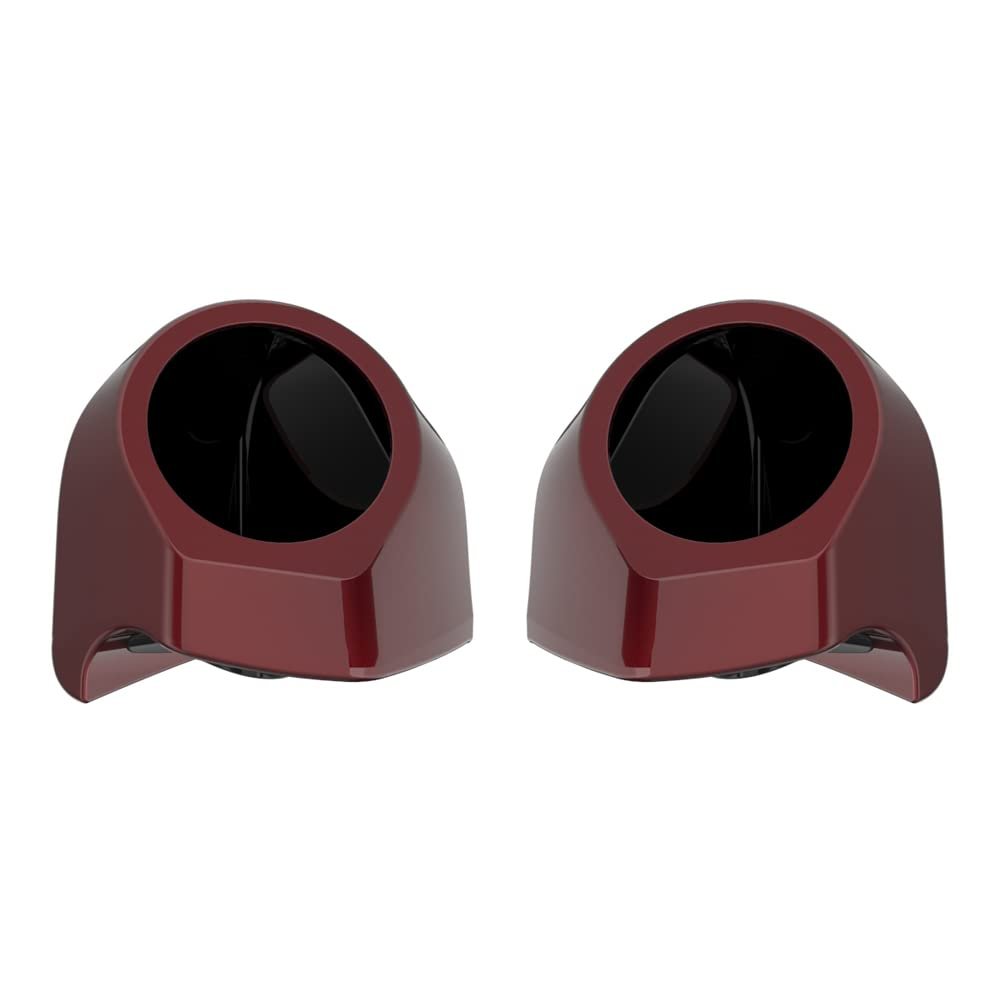 Advanblack Mysterious Red Sunglo Tour Trunk Pack Speaker Pods 6.5" Rear Audio Housing Color Matched Fit Harley King Tour Trunk Pack