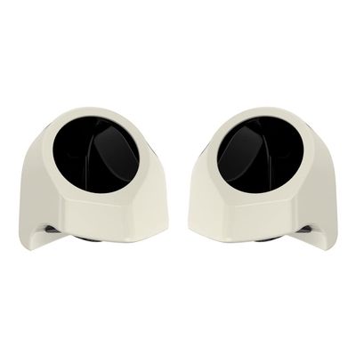 Advanblack Birch White Tour Trunk Pack Speaker Pods 6.5" Rear Audio Housing Color Matched Fit Harley King Tour Trunk Pack
