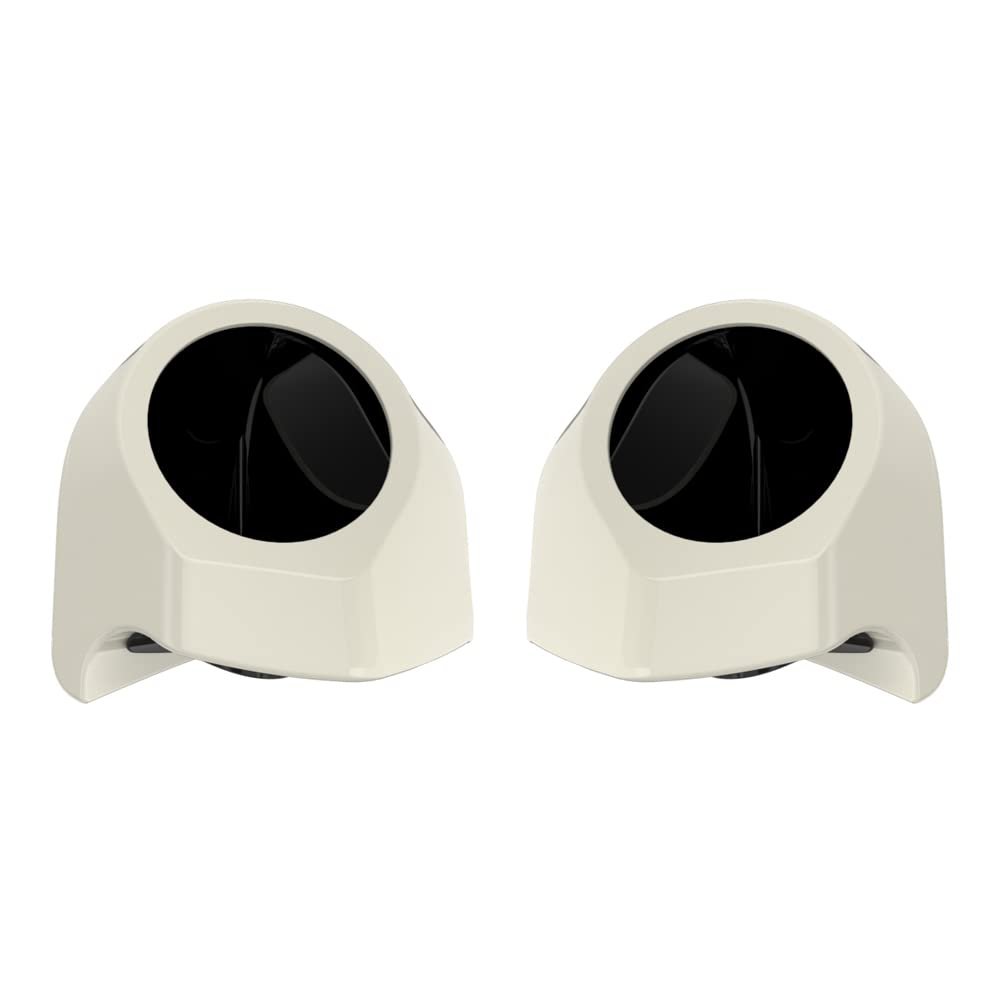 Advanblack Birch White Tour Trunk Pack Speaker Pods 6.5" Rear Audio Housing Color Matched Fit Harley King Tour Trunk Pack
