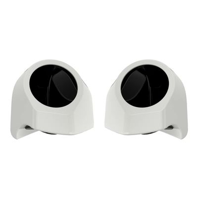 Advanblack Stone Washed White Pearl Tour Trunk Pack Speaker Pods 6.5" Rear Audio Housing Color Matched Fit Harley King Tour Trunk Pack