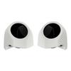 Advanblack Stone Washed White Pearl Tour Trunk Pack Speaker Pods 6.5" Rear Audio Housing Color Matched Fit Harley King Tour Trunk Pack view 1