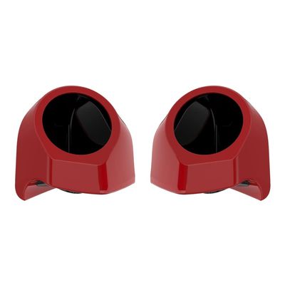 Advanblack Redline Red Tour Trunk Pack Speaker Pods 6.5" Rear Audio Housing Color Matched Fit Harley King Tour Trunk Pack