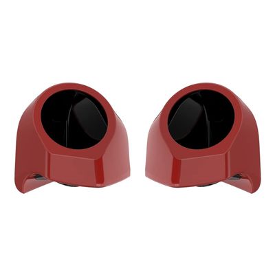 Advanblack Red Hot Sunglo Tour Trunk Pack Speaker Pods 6.5" Rear Audio Housing Color Matched Fit Harley King Tour Trunk Pack