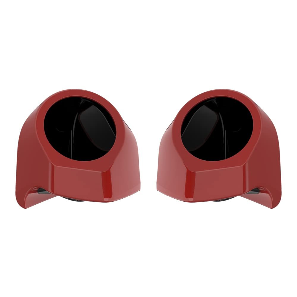 Advanblack Red Hot Sunglo Tour Trunk Pack Speaker Pods 6.5" Rear Audio Housing Color Matched Fit Harley King Tour Trunk Pack