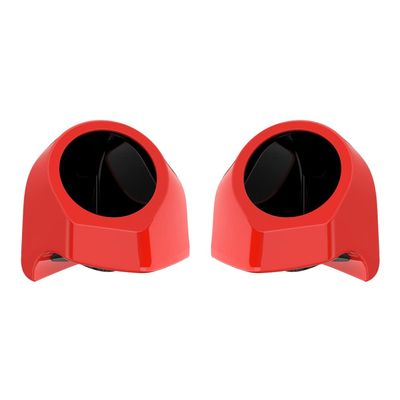 Advanblack Performance Orange Tour Trunk Pack Speaker Pods 6.5" Rear Audio Housing Color Matched Fit Harley King Tour Trunk Pack