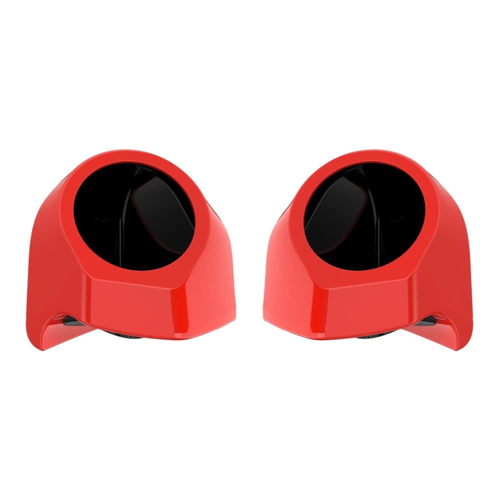 Advanblack Performance Orange Tour Trunk Pack Speaker Pods 6.5" Rear Audio Housing Color Matched Fit Harley King Tour Trunk Pack