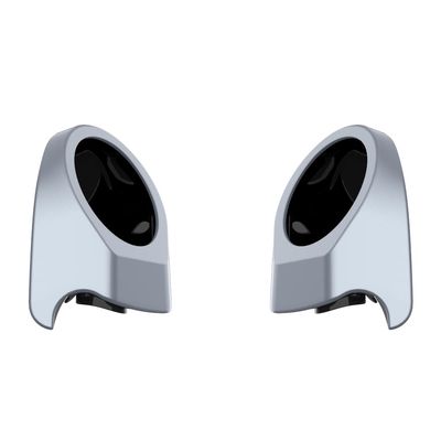 Advanblack Brilliant Silver Tour Trunk Pack Speaker Pods 6.5" Rear Audio Housing Color Matched Fit Harley King Tour Trunk Pack