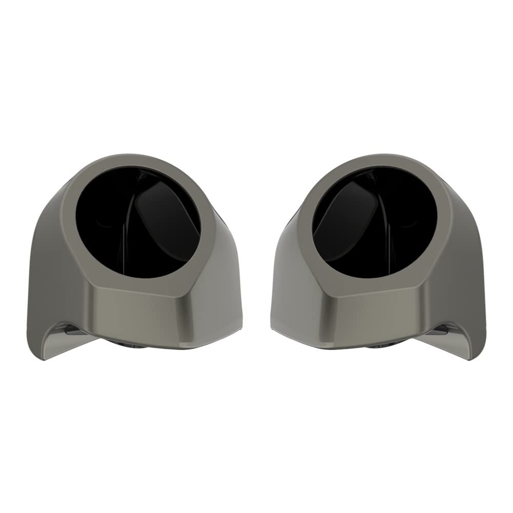 Advanblack Industrial Gray Tour Trunk Pack Speaker Pods 6.5" Rear Audio Housing Color Matched Fit Harley King Tour Trunk Pack