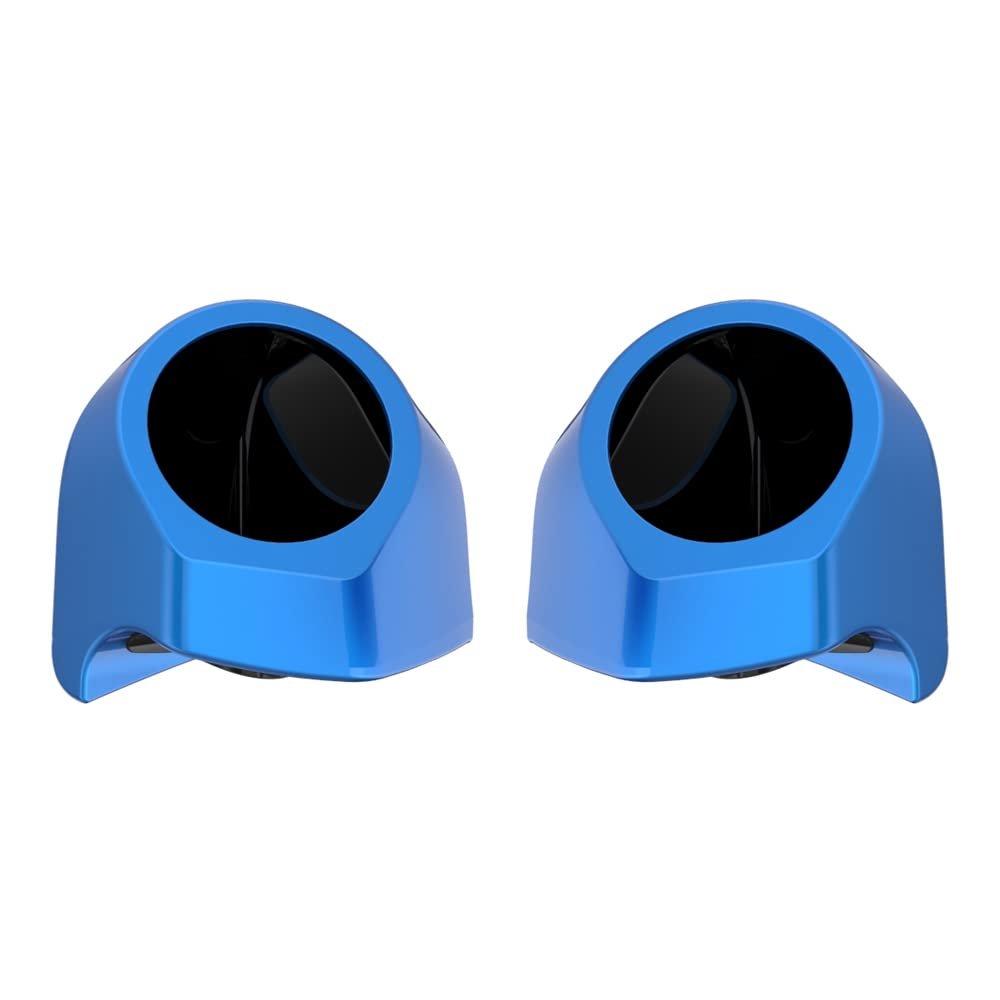 Advanblack Electric Blue Tour Trunk Pack Speaker Pods 6.5" Rear Audio Housing Color Matched Fit Harley King Tour Trunk Pack