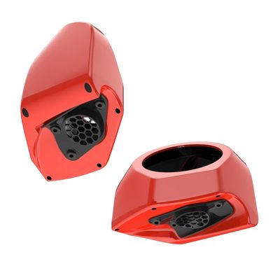 Advanblack Laguna Orange Tour Trunk Pack Speaker Pods 6.5" Rear Audio Housing Color Matched Fit Harley King Tour Trunk Pack