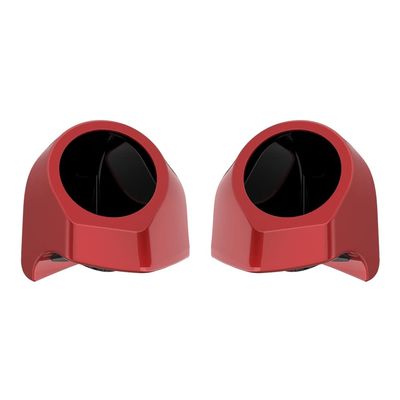 Advanblack Ember Red Sunglo Tour Trunk Pack Speaker Pods 6.5" Rear Audio Housing Color Matched Fit Harley King Tour Trunk Pack