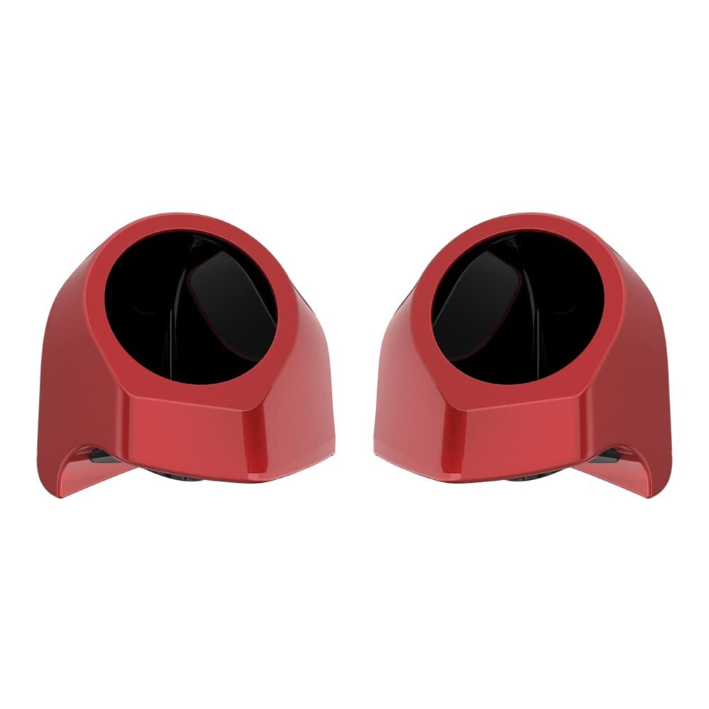 Advanblack Ember Red Sunglo Tour Trunk Pack Speaker Pods 6.5" Rear Audio Housing Color Matched Fit Harley King Tour Trunk Pack