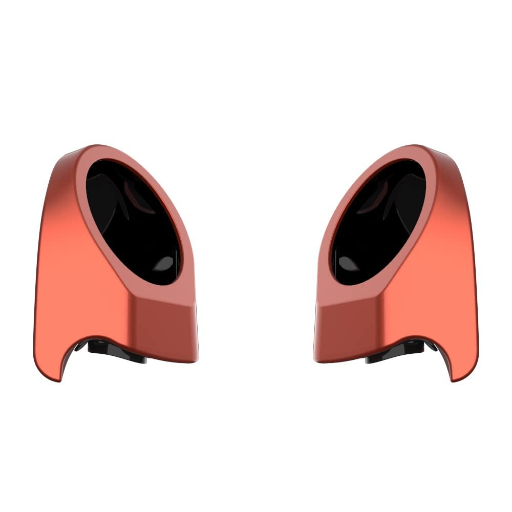 Advanblack Sedona Orange Tour Trunk Pack Speaker Pods 6.5" Rear Audio Housing Color Matched Fit Harley King Tour Trunk Pack