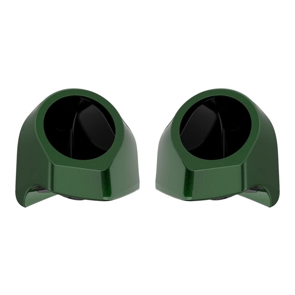 Advanblack Kinetic Green Tour Trunk Pack Speaker Pods 6.5" Rear Audio Housing Color Matched Fit Harley King Tour Trunk Pack