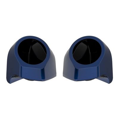 Advanblack Blue Steel Tour Trunk Pack Speaker Pods 6.5" Rear Audio Housing Color Matched Fit Harley King Tour Trunk Pack