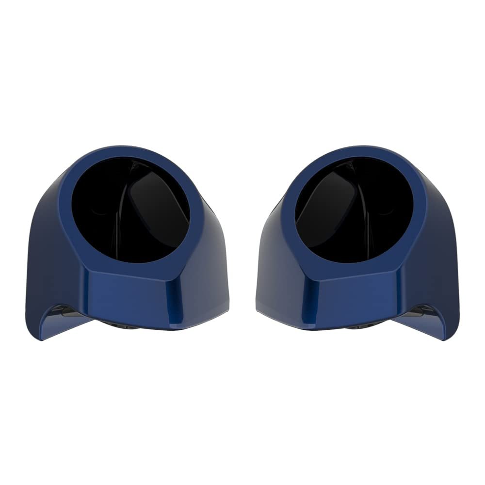 Advanblack Blue Steel Tour Trunk Pack Speaker Pods 6.5" Rear Audio Housing Color Matched Fit Harley King Tour Trunk Pack