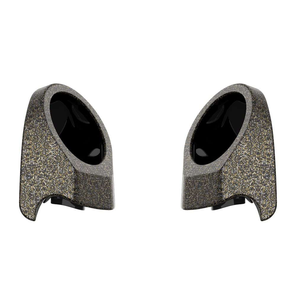 Advanblack Hard Candy Black Gold Flake Tour Trunk Pack Speaker Pods 6.5" Rear Audio Housing Color Matched Fit Harley King Tour Trunk Pack