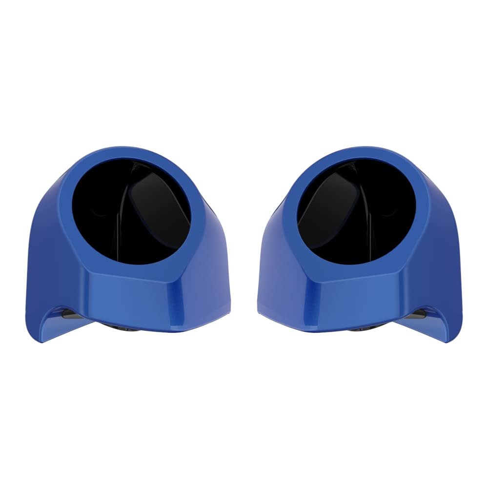 Advanblack Blue Max Tour Trunk Pack Speaker Pods 6.5" Rear Audio Housing Color Matched Fit Harley King Tour Trunk Pack