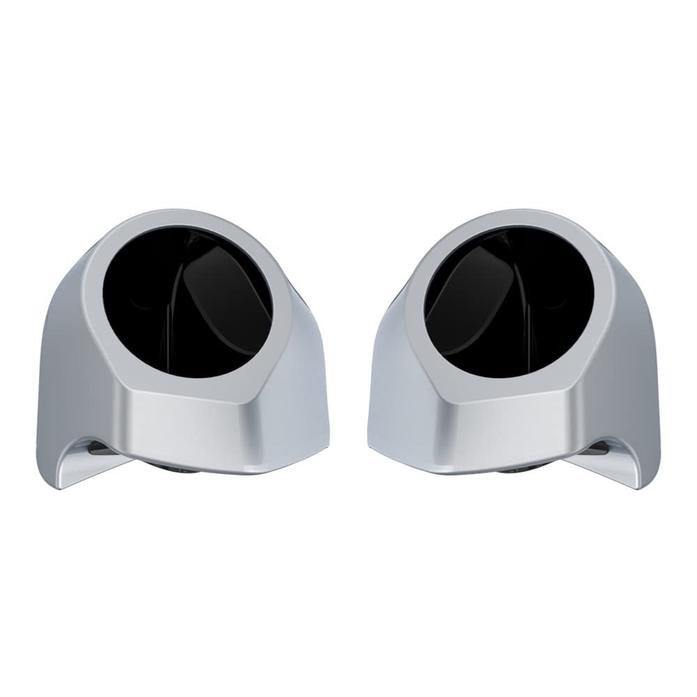 Advanblack Tour Trunk Pack Speaker Pods 6.5" Rear Audio Housing Color Matched Fit Harley King Tour Trunk Pack (Barracuda Silver)