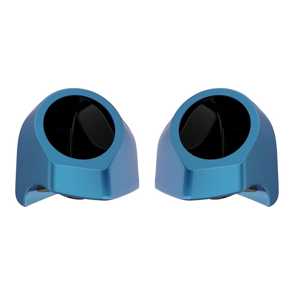 Advanblack Daytona Blue Tour Trunk Pack Speaker Pods 6.5" Rear Audio Housing Color Matched Fit Harley King Tour Trunk Pack