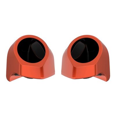 Advanblack Orange Lava Tour Trunk Pack Speaker Pods 6.5" Rear Audio Housing Color Matched Fit Harley King Tour Trunk Pack