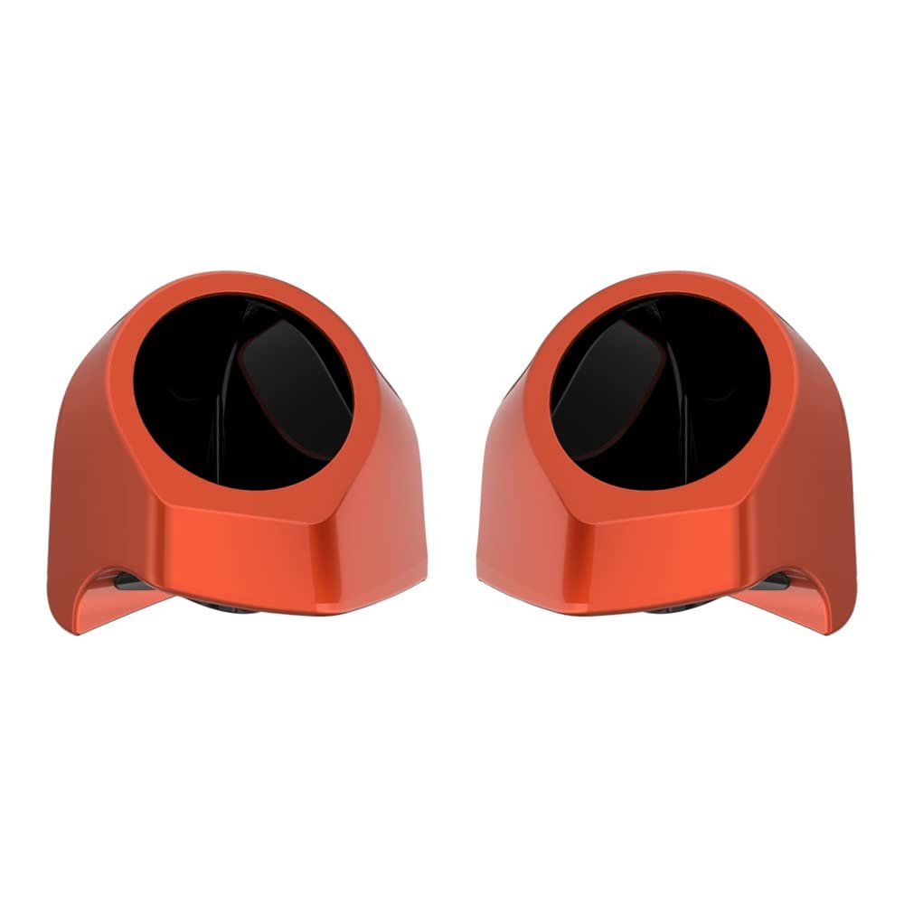 Advanblack Orange Lava Tour Trunk Pack Speaker Pods 6.5" Rear Audio Housing Color Matched Fit Harley King Tour Trunk Pack