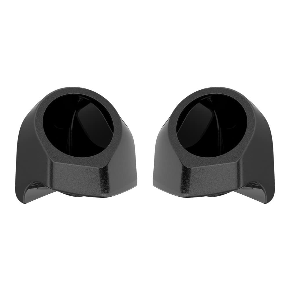Advanblack Black Quartz Tour Trunk Pack Speaker Pods 6.5" Rear Audio Housing Color Matched Fit Harley King Tour Trunk Pack