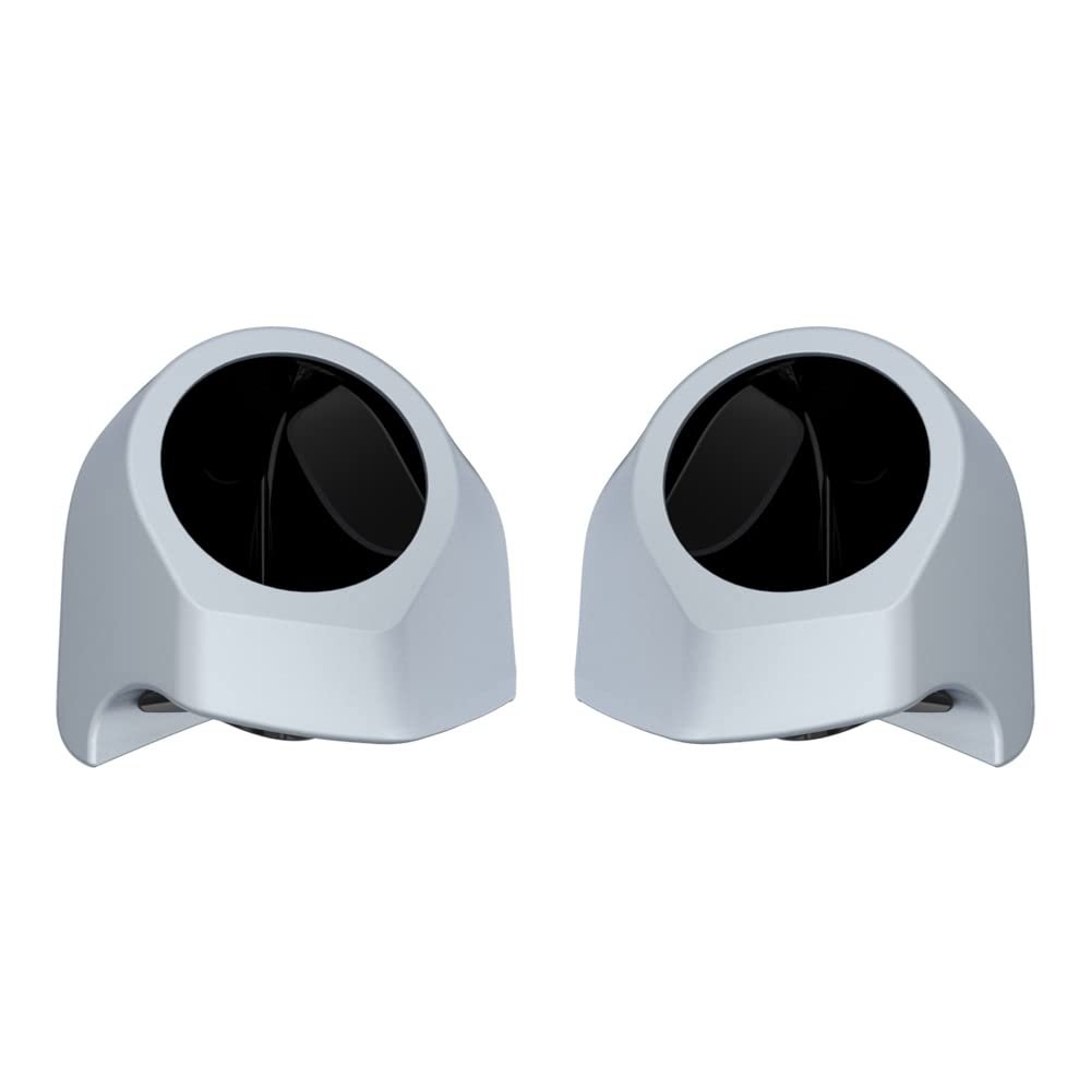 Advanblack Tour Trunk Pack Speaker Pods 6.5" Fit Harley King Tour Trunk Pack - Barracuda Silver Denim