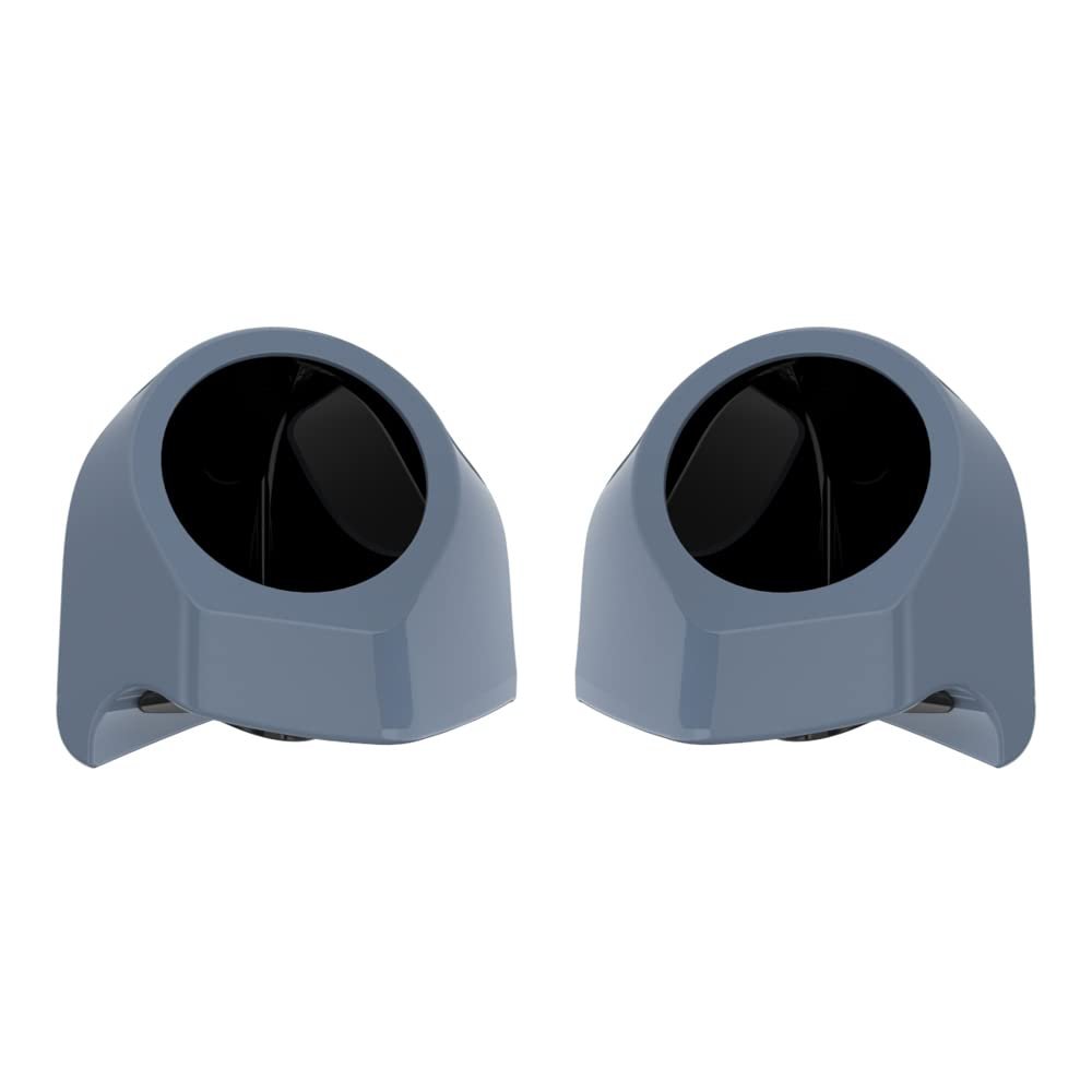 Advanblack Gunship Gray Tour Trunk Pack Speaker Pods 6.5" Rear Audio Housing Color Matched Fit Harley King Tour Trunk Pack