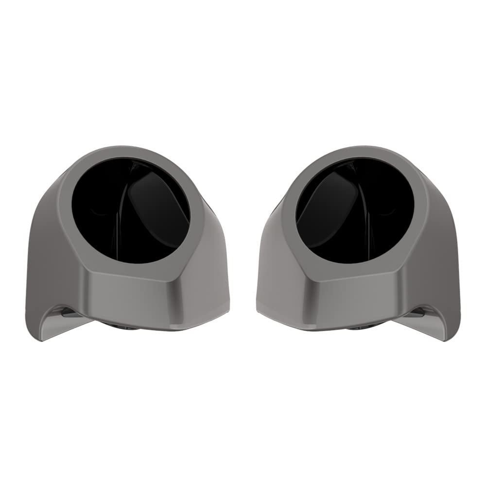 Advanblack Tour Trunk Pack Speaker Pods 6.5" Rear Audio Housing Color Matched Fit Harley King Tour Trunk Pack (Billet Silver)