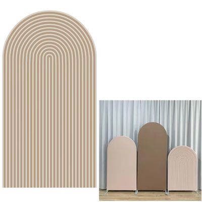 FiVan Spandex Arch Cover Backdrop Ripples 7ft Height Arched Frame Background Cover for Baby Shower Birthday Wedding Party Decoration