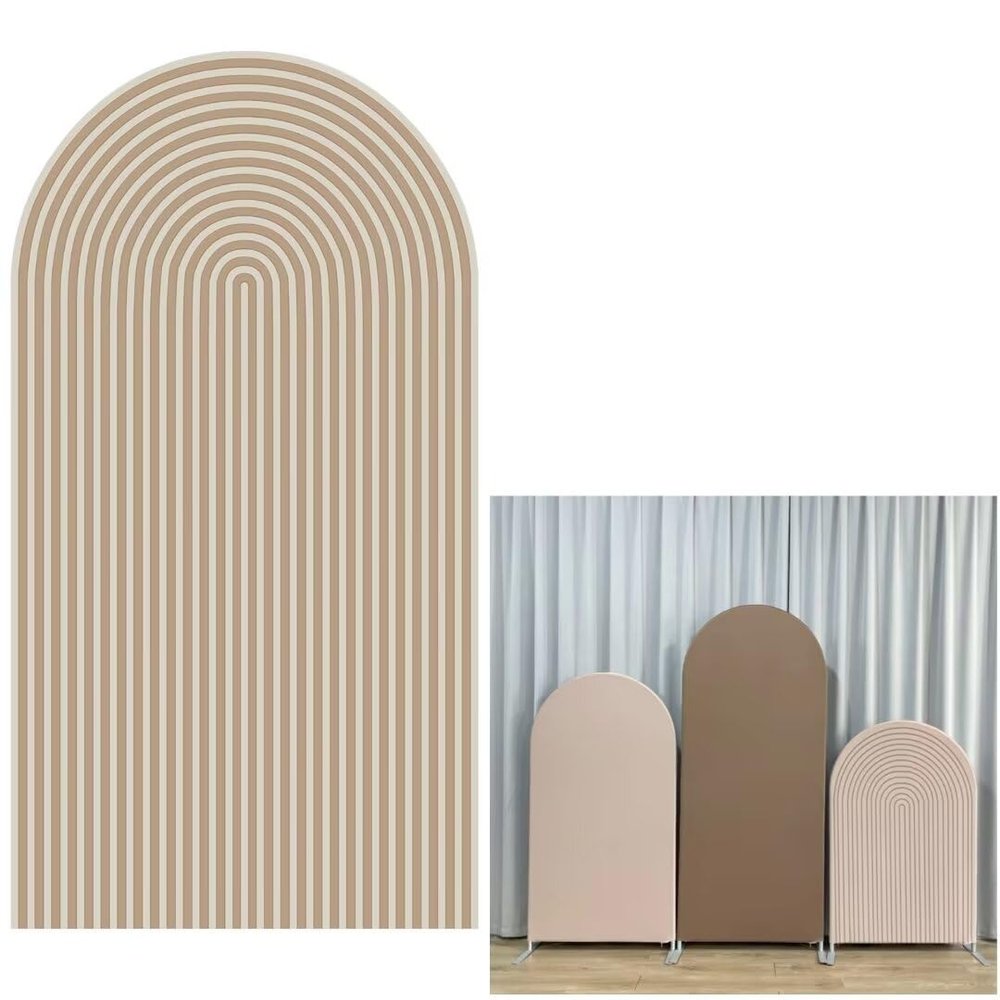 FiVan Spandex Arch Cover Backdrop Ripples 7ft Height Arched Frame Background Cover for Baby Shower Birthday Wedding Party Decoration