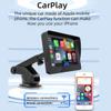 Compatible for Wireless Apple Carplay & Android Auto for Car Stereo, 7" Portable Car Radio Monitor Multimedia Payer, Hands-Free Calling, Bluetooth, AUX/FM Transmission, SWC,Reverse Camera for All Cars view 3