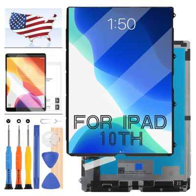 for iPAD 10th Generation Screen Replacement Kit 10.9" for iPad 10 10th Gen 2022 LCD Screen A2696 A2757 A2777 Display LCD Full Assembly Repair Parts with Tempered Glass (Black,Not Touch Digitizer)