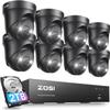 ZOSI 4K PoE Security Camera System with Person Vehicle Detection,8 Ports 16CH 8MP NVR with 2TB HDD,8pcs 4K Outdoor Indoor PoE IP Cameras,Night Vision,Spotlight Siren,2 Way Audio,for 24/7 Recording view 1